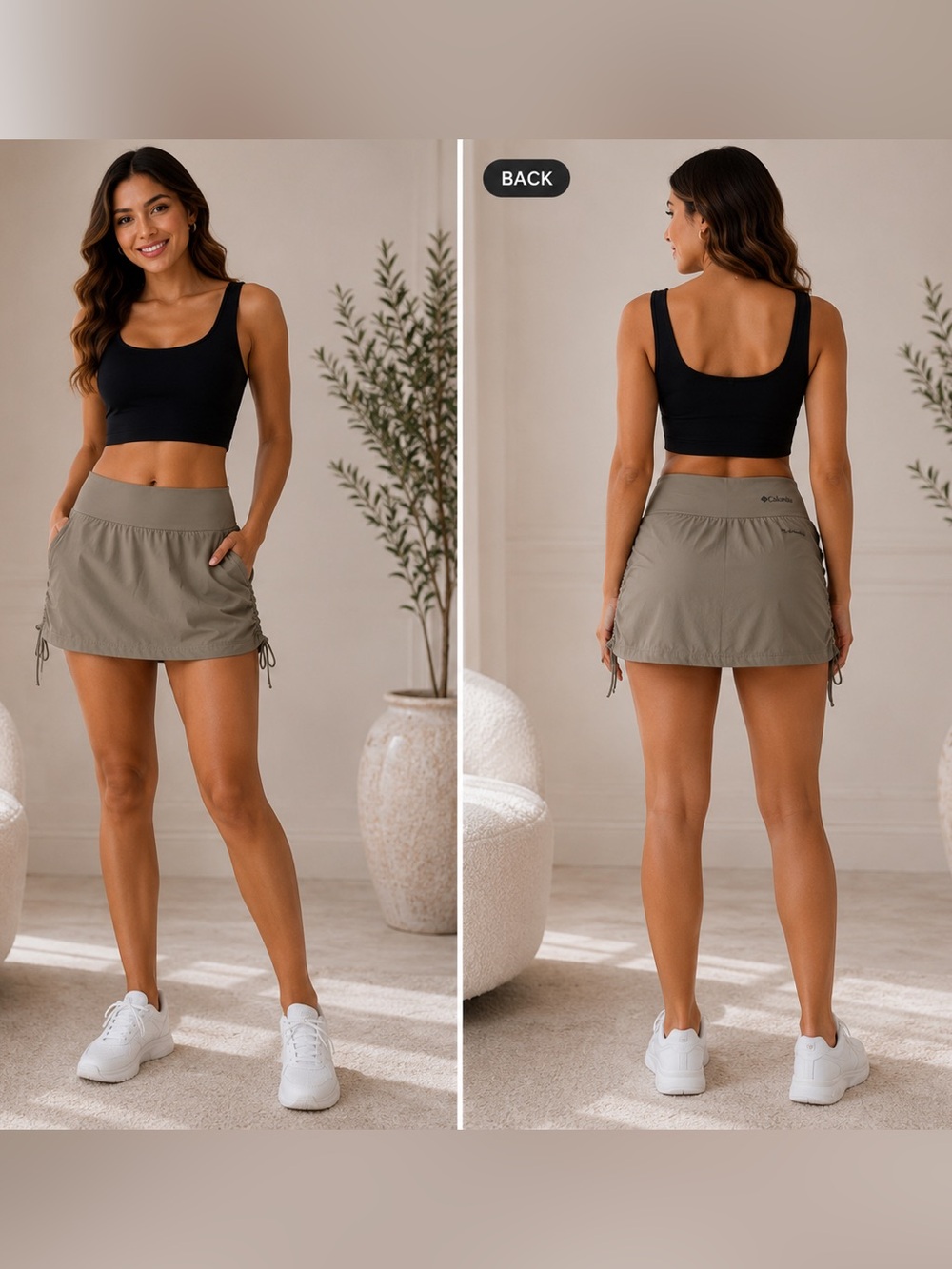 NWT Columbia Anytime Casual Stretch Skort – Khaki, Size M